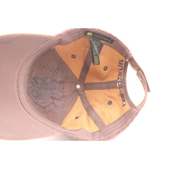JOHN DEERE Hat Cap Baseball Trucker Embroidered Buck Logo Barbed Wire Brown - Picture 8 of 14